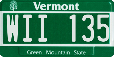 VT license plate WII135