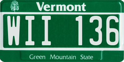 VT license plate WII136