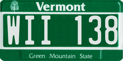 VT license plate WII138