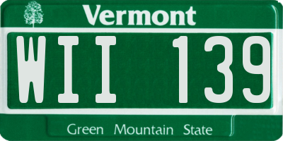VT license plate WII139