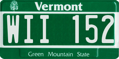 VT license plate WII152