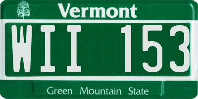VT license plate WII153