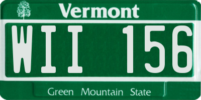 VT license plate WII156