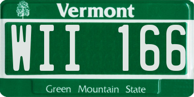 VT license plate WII166