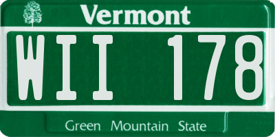 VT license plate WII178
