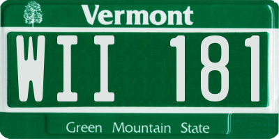 VT license plate WII181