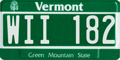 VT license plate WII182