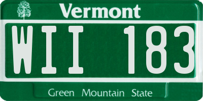VT license plate WII183