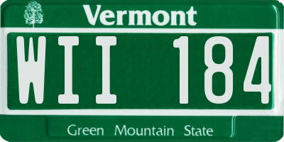 VT license plate WII184