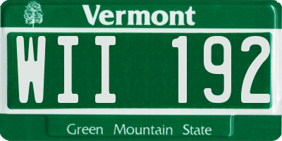 VT license plate WII192