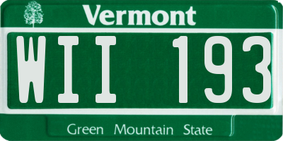 VT license plate WII193
