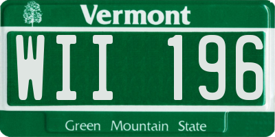 VT license plate WII196