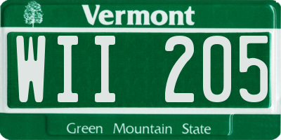 VT license plate WII205