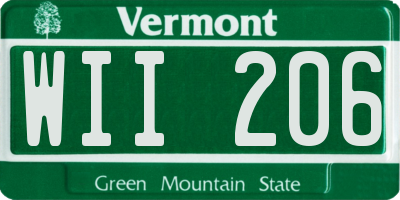 VT license plate WII206