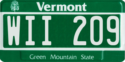 VT license plate WII209