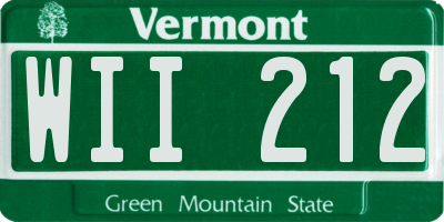 VT license plate WII212