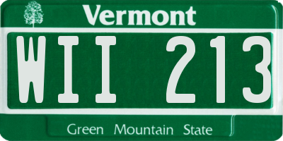 VT license plate WII213