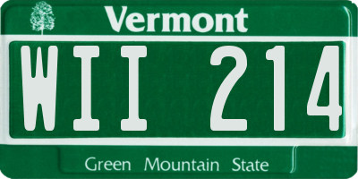 VT license plate WII214