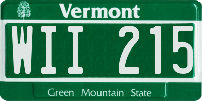 VT license plate WII215
