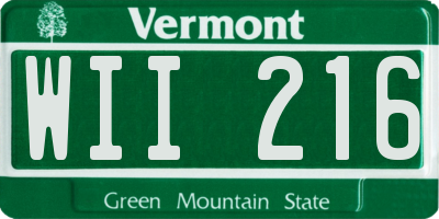 VT license plate WII216
