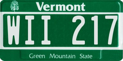 VT license plate WII217