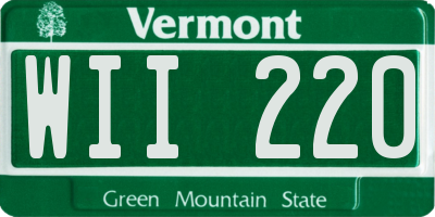 VT license plate WII220