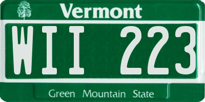 VT license plate WII223