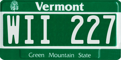 VT license plate WII227