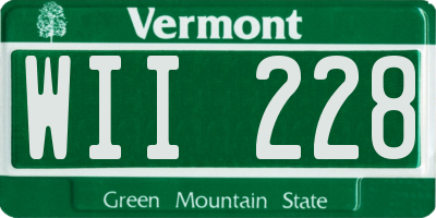 VT license plate WII228