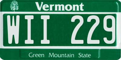 VT license plate WII229