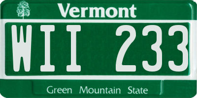 VT license plate WII233