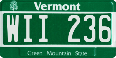 VT license plate WII236