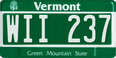 VT license plate WII237
