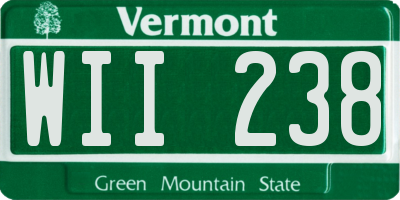 VT license plate WII238