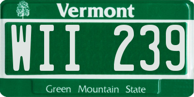 VT license plate WII239
