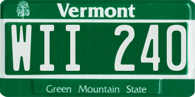 VT license plate WII240