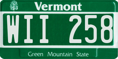VT license plate WII258