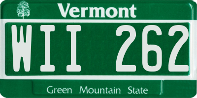 VT license plate WII262