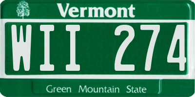 VT license plate WII274