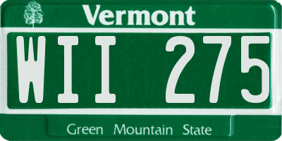 VT license plate WII275