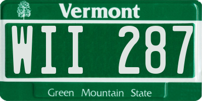 VT license plate WII287
