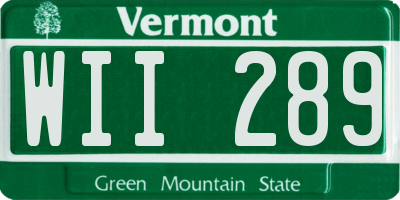 VT license plate WII289