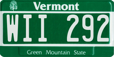 VT license plate WII292
