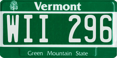 VT license plate WII296
