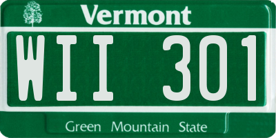 VT license plate WII301