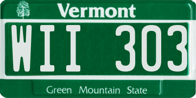 VT license plate WII303