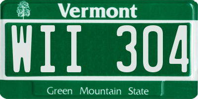 VT license plate WII304