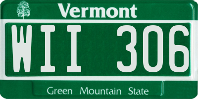 VT license plate WII306