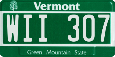 VT license plate WII307