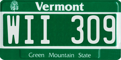 VT license plate WII309